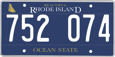 RI license plate 752074