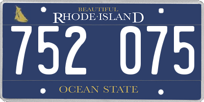 RI license plate 752075