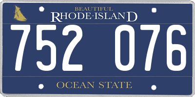 RI license plate 752076