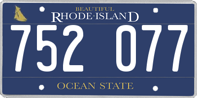 RI license plate 752077