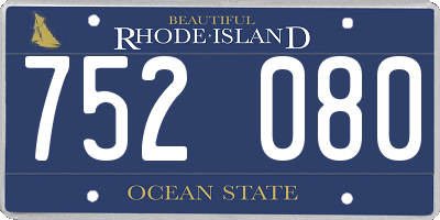 RI license plate 752080