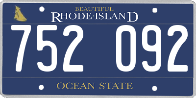 RI license plate 752092