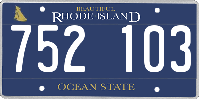RI license plate 752103