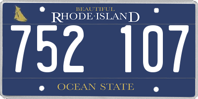 RI license plate 752107