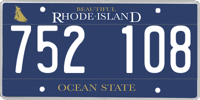 RI license plate 752108