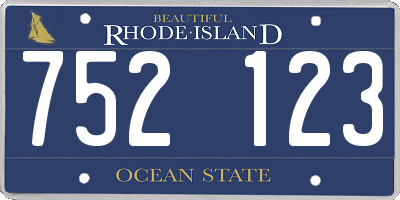 RI license plate 752123