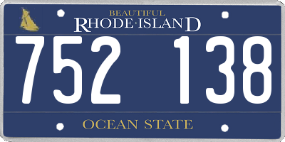 RI license plate 752138