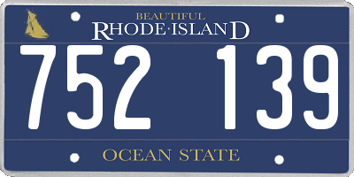 RI license plate 752139