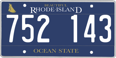 RI license plate 752143