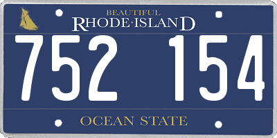 RI license plate 752154