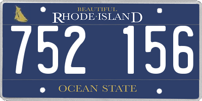 RI license plate 752156