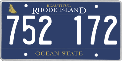 RI license plate 752172