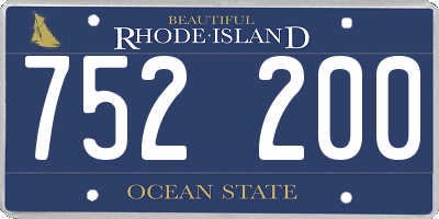 RI license plate 752200
