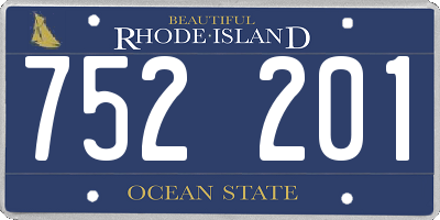 RI license plate 752201
