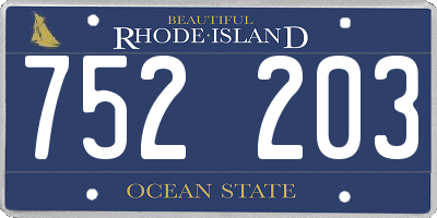 RI license plate 752203