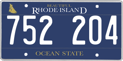 RI license plate 752204