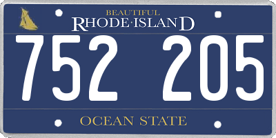 RI license plate 752205