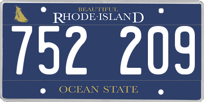 RI license plate 752209
