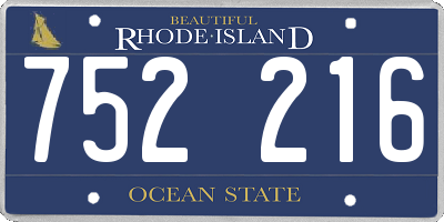 RI license plate 752216