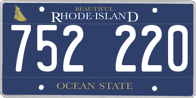 RI license plate 752220