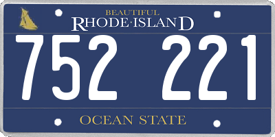 RI license plate 752221