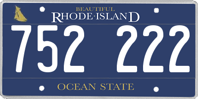 RI license plate 752222