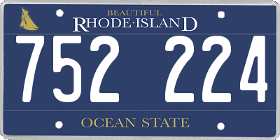 RI license plate 752224