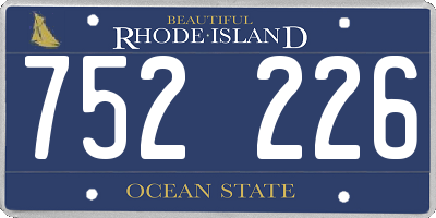 RI license plate 752226