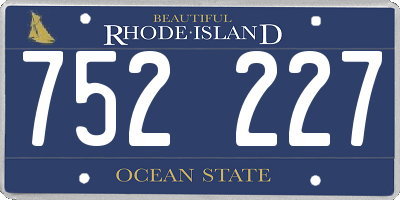 RI license plate 752227