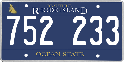 RI license plate 752233
