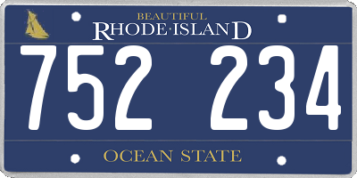 RI license plate 752234