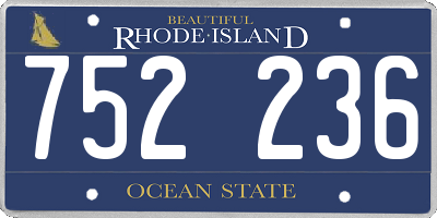 RI license plate 752236