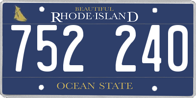 RI license plate 752240