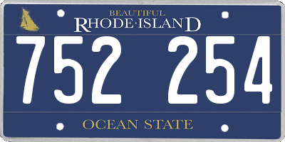 RI license plate 752254