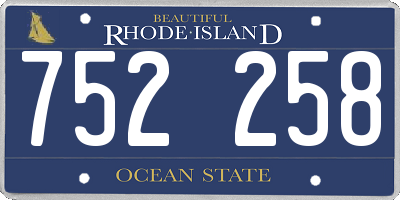 RI license plate 752258