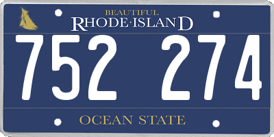 RI license plate 752274
