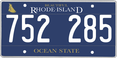 RI license plate 752285