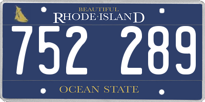 RI license plate 752289