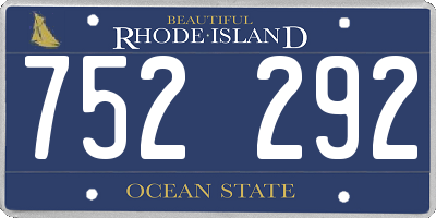 RI license plate 752292
