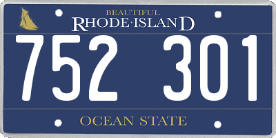 RI license plate 752301