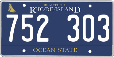 RI license plate 752303