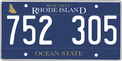RI license plate 752305