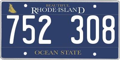 RI license plate 752308