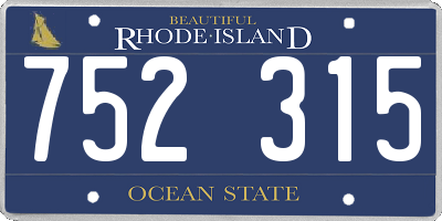 RI license plate 752315