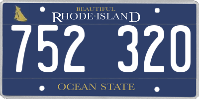 RI license plate 752320