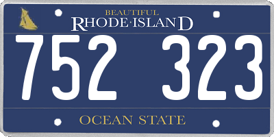 RI license plate 752323
