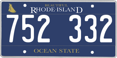 RI license plate 752332