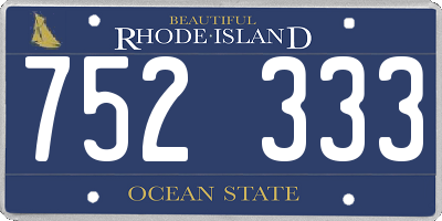 RI license plate 752333