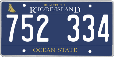 RI license plate 752334