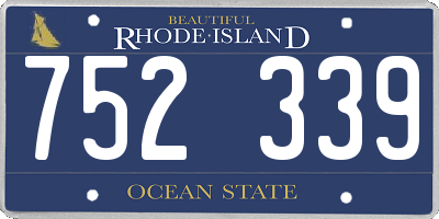 RI license plate 752339